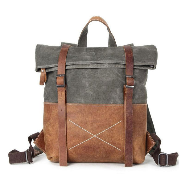 canvas leather backpack ebay Cool Waxed Canvas Leather Backpack for Men Waxed Canvas Backpack Waterproof Backpack