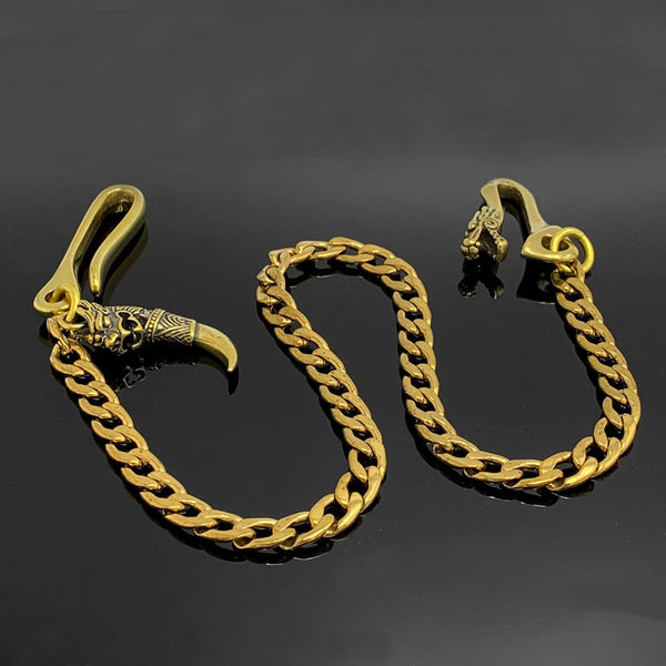 Fashion Pure Brass 18 Dragon Hooks Pants Chain Wallet Chain