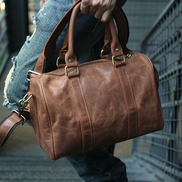 Leather Mens Small Weekender Bags Travel Bag Shoulder Bags for men