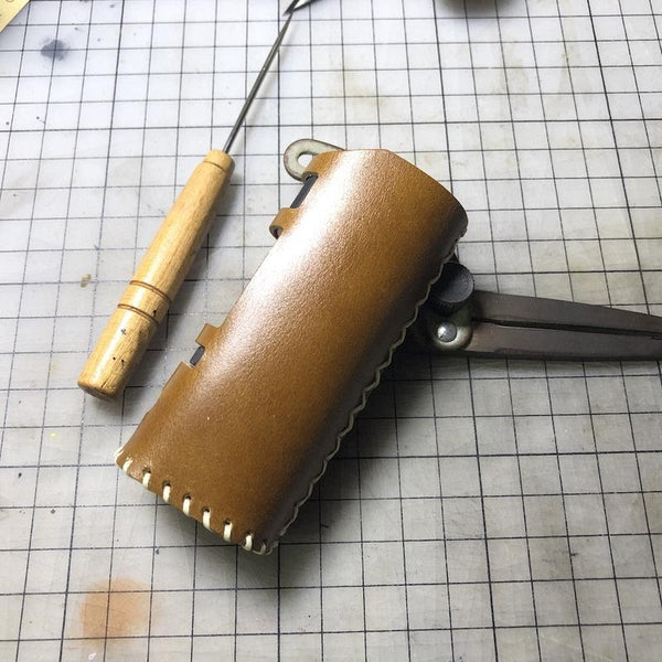 Handmade Leather Tan Mens JAC Vapour SERIES-B DNA 75W Holder Cigarette Case for Men