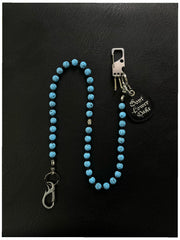 Beaded Wallet Chain Blue Lavastone Beaded Pants Chain Bead Wallet Chain - iChainWallets
