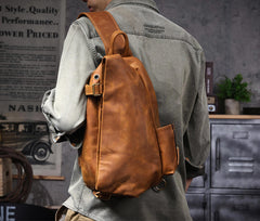 Sling bag for big man - side zipper pocket for quick access