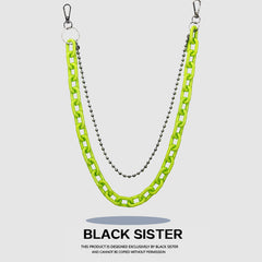 Cute Fluorescent Jeans Chain Silver Double Layers Resin Light Wallet Chains Panties Chain For Men