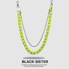 Cute Jeans Chain Silver Colorful Double Layers Resin Light Wallet Chains Panties Chain For Men