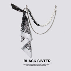 Transparent Paisley Bandana Resin Trousers Chain Pants Chain Biker Kerchief Headscarf Jeans Chains