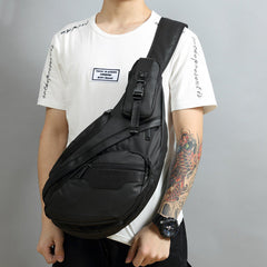 Sling Bag for Big Man - Black Large Sling Backpack - Large Sling Bag for Big Guys