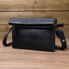 Small Black Leather Shoulder Bag Men Card Slots