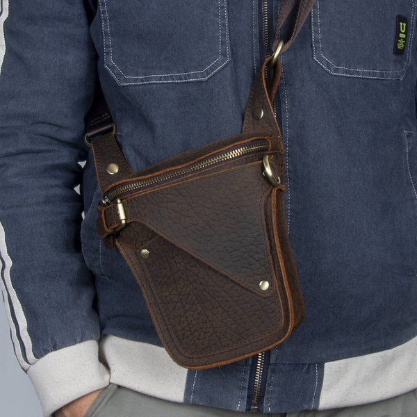 Full Grain Leather Belt Bag Mens Leather Holster Belt Bag Belt Bag Holster - iwalletsmen