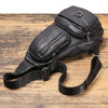Black Leather Sling Bag for Men Crossbody Leather Sling Bag Leather Sling Crossbody Bag - iwalletsmen