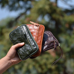 Leather Wristlet Clutch Wallet for Men 