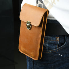 Leather Cell Phone Holster with Belt Loop Leather Phone Holster for Belt Mens Leather Belt Bag Pouch Bag - iwalletsmen