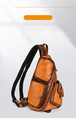 Leather Large Sling Backpack - Front View