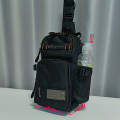 Large Nylon Sling Backpack - Gray
