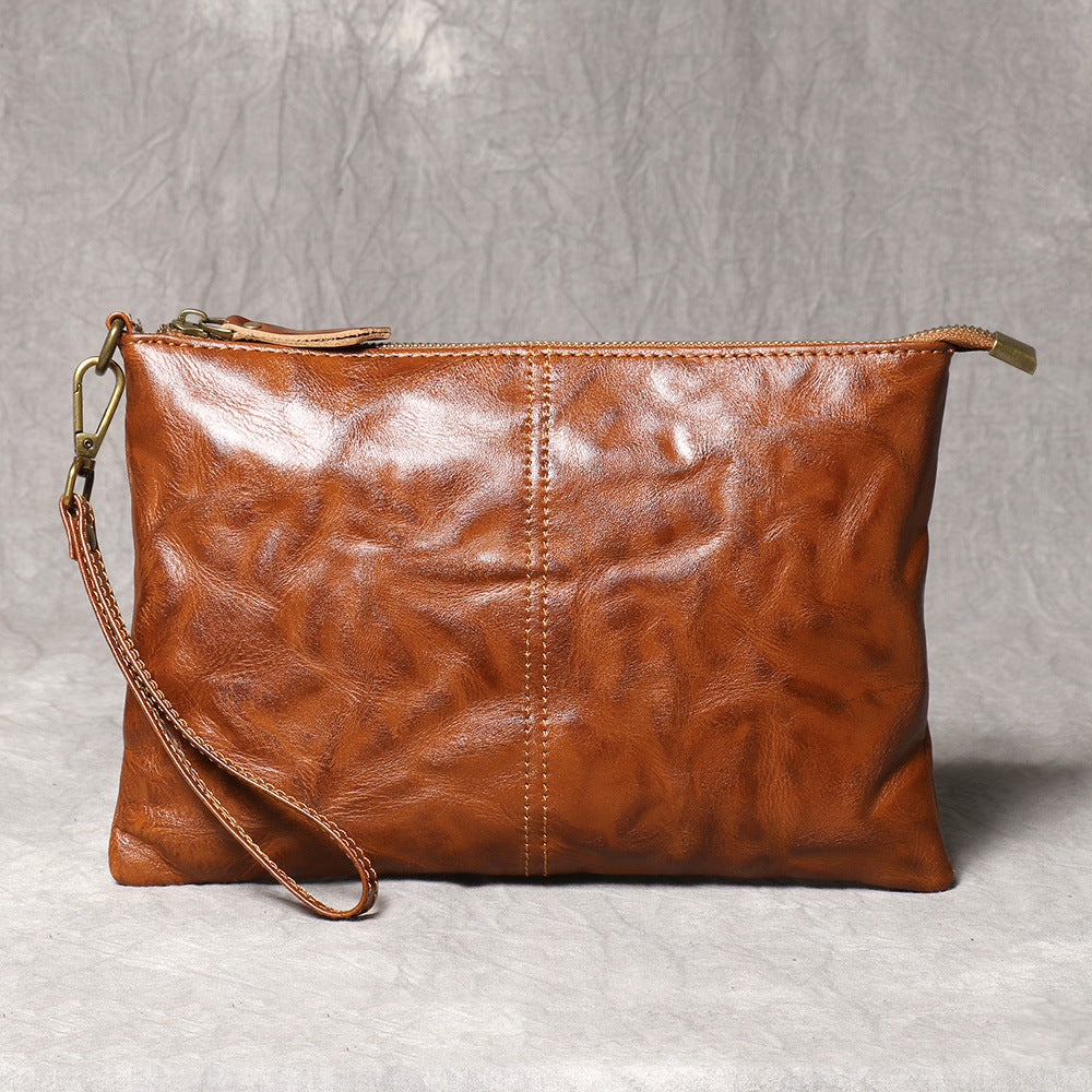 Black Leather Clutch Bag Men Large Men's Leather Clutch Purse