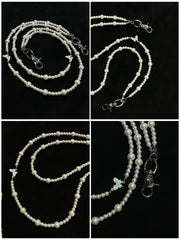 Long Double Beaded Wallet Chain Pearl Bead Wallet Chain for Women - iChainWallets