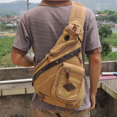 Canvas Large Sling Backpack - Side View