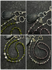 Beaded Wallet Chain Long Beaded Pants Chain Crystal Bead Wallet Chain with Keychain - iChainWallets