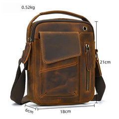 Brown  Small Vertical Crossbody Bag - iwalletsmen