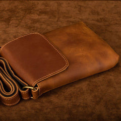 Brown Leather Crossbody Phone Purse for Men 