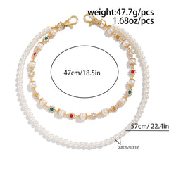 Pearl Gold Beaded Wallet Chain for Women - iChainWallets