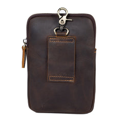 Black Belt Clip On Pouch Mens Belt Pouch Leather Belt Phone Pouch Leather Phone Belt Pouch - iwalletsmen