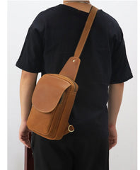 Crossbody Leather Sling Bag Leather Sling Crossbody Bag - iwalletsmen