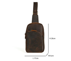 Dark Brown Leather Sling Backpack for Men - iwalletsmen