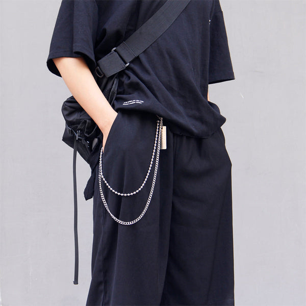 Fashion Mens Silm Jeans Chain Silver Double Layers Wallet Chain Panties Chains For Men