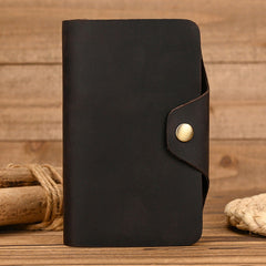 Mens Wallet With Lots of Card Slots Leather Vertical Wallet with Buckle with Coin Pocket - iwalletsmen