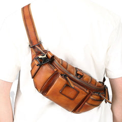 Mens Leather Sling Waist Bag - iwalletsmen
