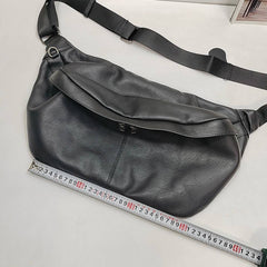 Black Sling Bag for Big Man - Waist Strap