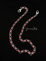 Red Wallet Chain for Women Vine Gem Wallet Chain Gem Womens Wallet Chain - iChainWallets