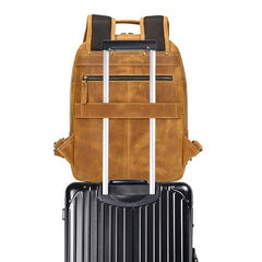 Camel Crazy Horse Leather Backpack 