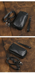 Black Small Chest Bag Leather - iwalletsmen