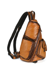 Leather Large Sling Backpack - Back View