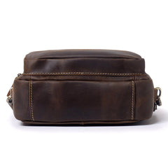 Mens Small Crossbody Bag with Handle Small Mens Crossbody Bag Brown Leather Small Crossbody Bag for Men - iwalletsmen