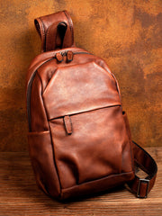 big sling bag for men leather sling bag side view