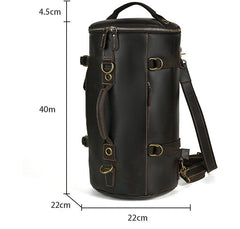 Dark Brown Leather Convertible Backpack 