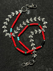 Red Beaded Wallet Chain 