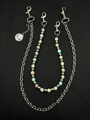Light Blue Ball Wallet Chain Double Wallet Chain - iChainWallets