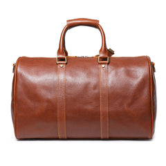 Dark Brown Weekend Bag Large Leather Weekender Bag for Men Long Weekend Shoulder Bag - iwalletsmen