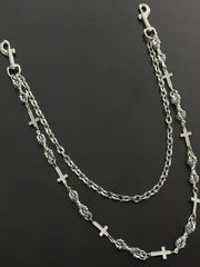 Cool Vajra Biker Wallet Chain For Men Mens Cross Double Wallet Chain