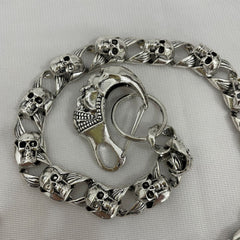 Silver Mens Skull Wallet Chains Cool Skull Wallet Chain Badass Skull Pants Chain For Men