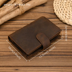 Dark Brown Leather Vertical Wallet with Buckle Mens Wallets Leather Vertical Bifold Wallet - iwalletsmen