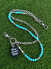 Cyan Blue Ball Pants Chain - iChainWallets
