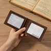 Slim Leather ID Window Wallet Mens Bifold Wallet ID Window Minimalist Wallet with ID Window - iwalletsmen