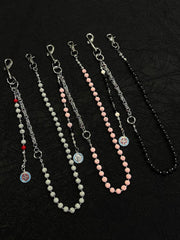 Lavastone Beaded Wallet Chain Long Bead Wallet Chain for Women - iChainWallets