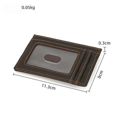 Brown Leather Magnetic Money Clip Wallet Card Holder wallet with Money Clip - iwalletsmen