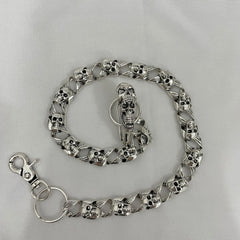Silver Mens Skull Wallet Chain Cool Skull Wallet Chain Badass Skull Pants Chain For Men