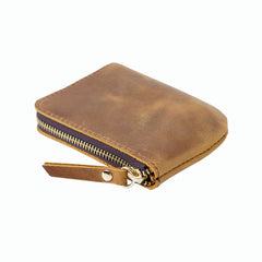 Small L Zip Wallet Women Leather Mini Zip Wallet L Shape Zipper wallet for Men - iwalletsmen